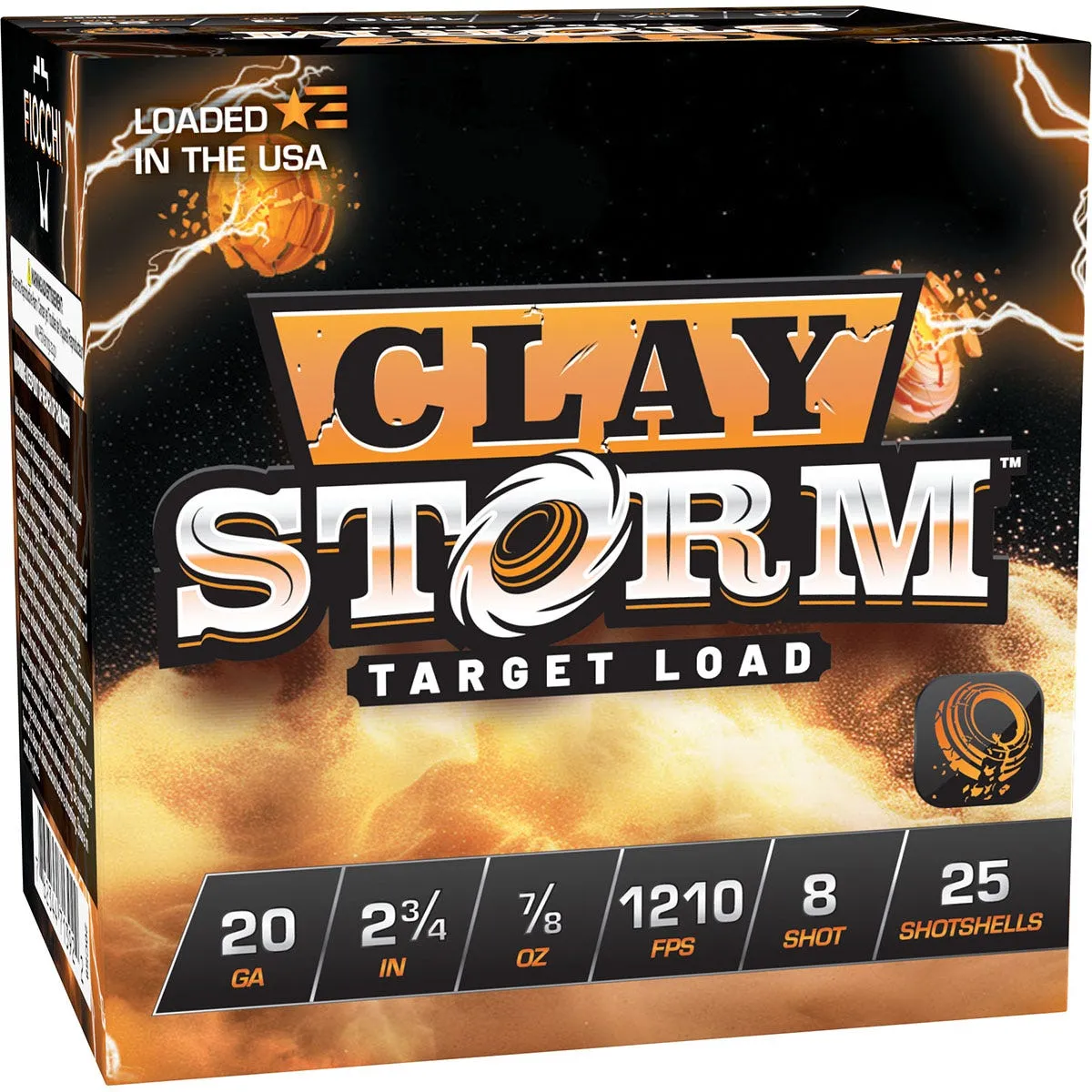 Fiocchi Clay Storm 20 GA-2.75 #8 Shot 7/8 oz 25-Rounds