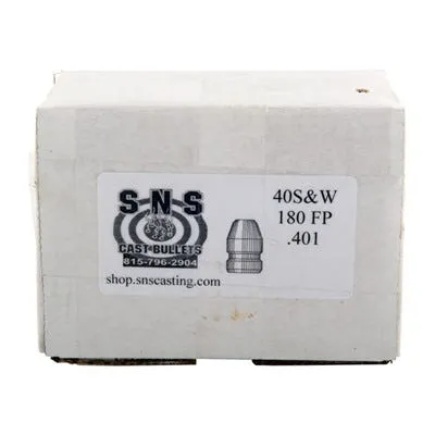 SNS Cast Bullets Lead Projectiles .40 Cal/10mm 180-Grain 500-Count FP