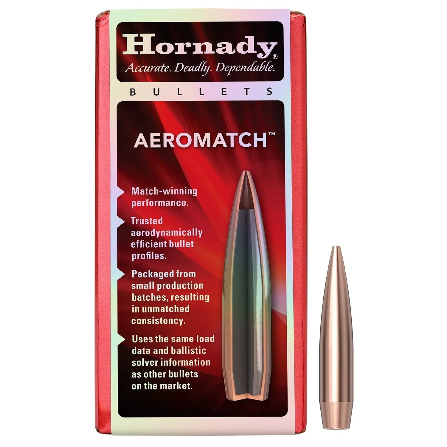 Hornady Aeromatch .30 Caliber / .308 168 Grain 100-Count HPBT
