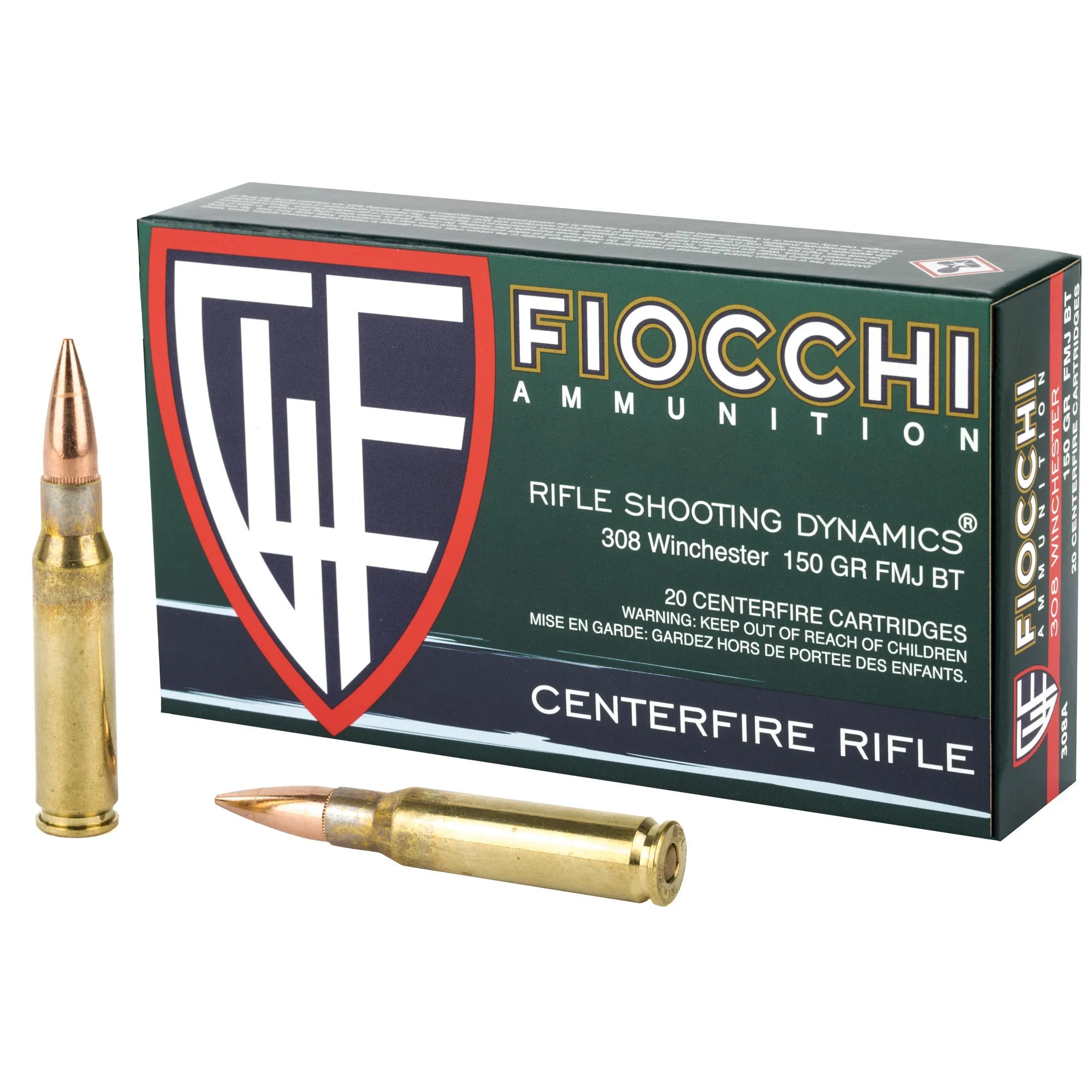 Fiocchi Range Dynamics Brass .308 Win 150-Grain 20-Rounds FMJBT