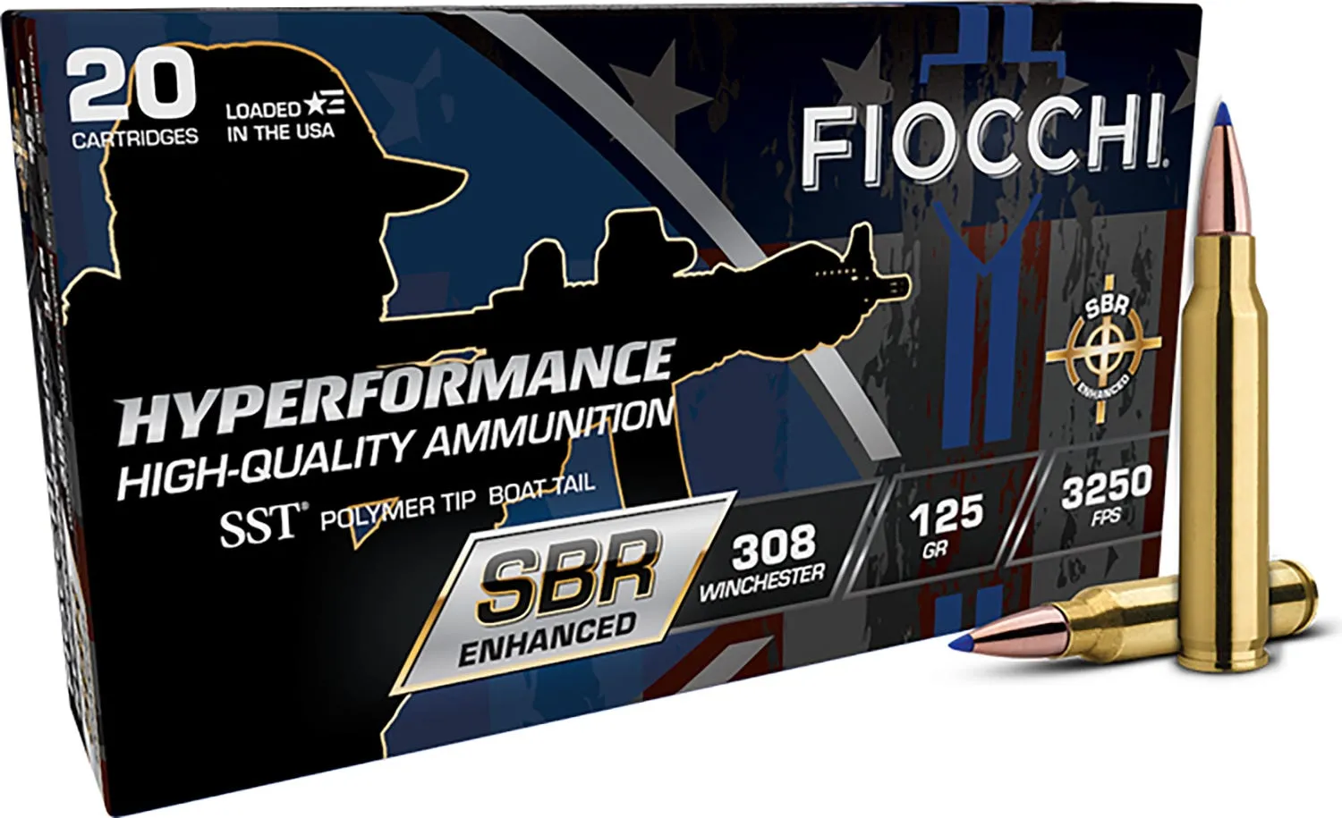 Fiocchi Rifle Ammunition Hyperformance .308 Win 125 Grain 20-Rounds SST