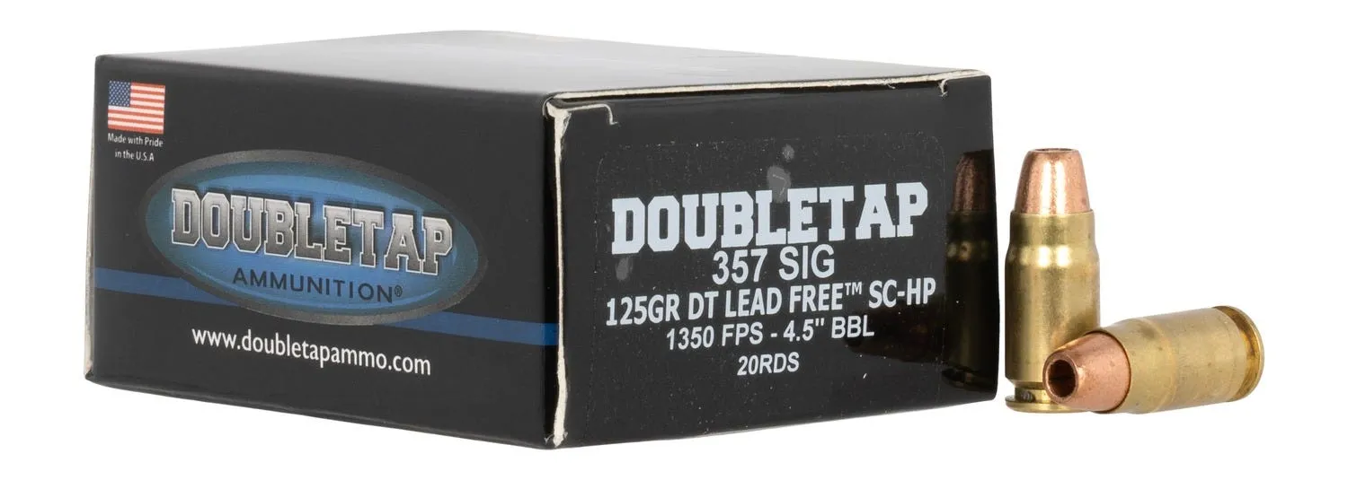 DoubleTap Handgun Ammunition .357 Sig 125 Grain 20-Rounds BJHP