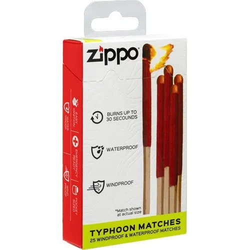 Zippo Typhoon Matches Windproof Waterproof 25-Count