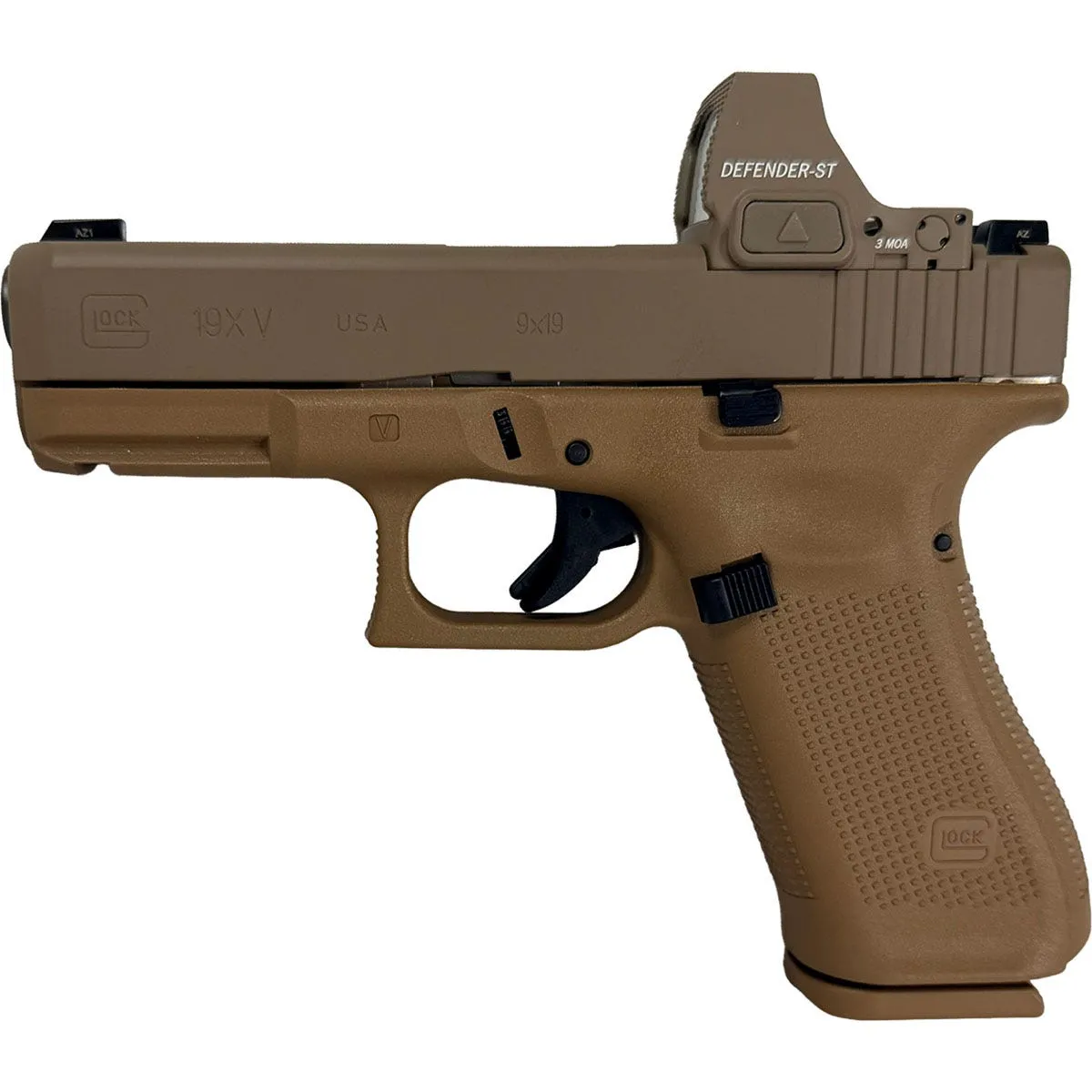 Glock 19X V Flat Dark Earth 9mm 4.02 Barrel 19-Rounds w/ Vortex Defender-ST
