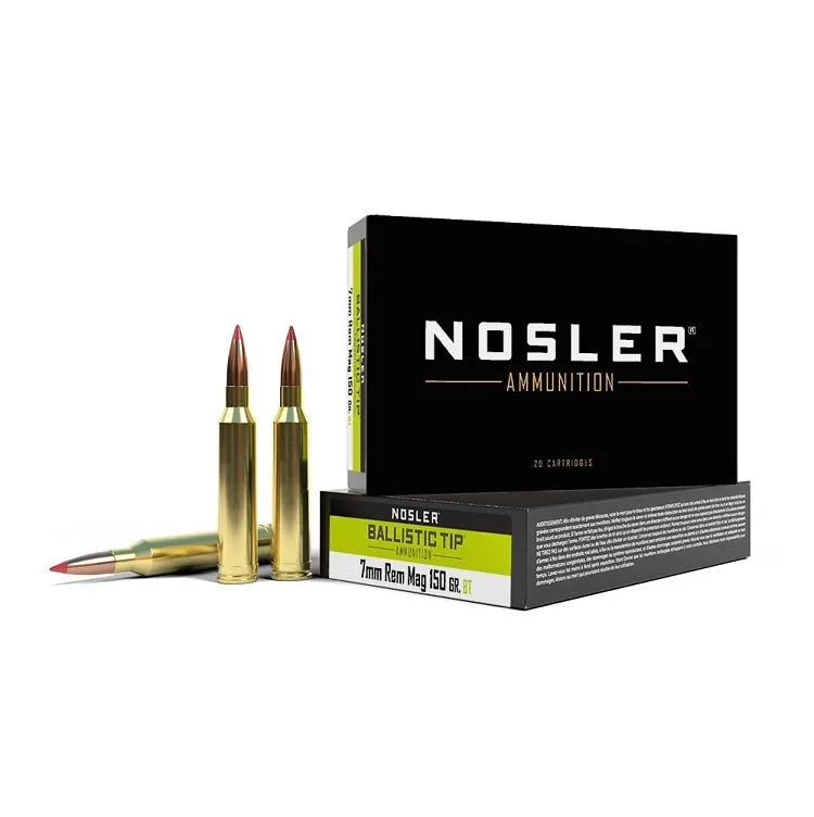 Nosler Ballistic Tip Brass 7mm Rem Mag 160-Grain 20-Rounds BT