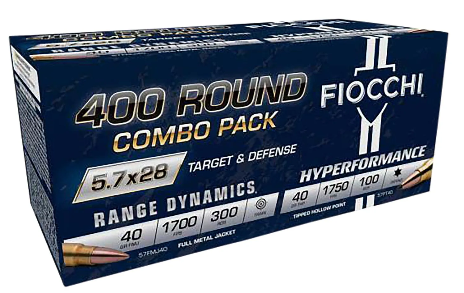 Fiocchi Hyperformance Combo Pack 5.7 X 28 40 Grain 400-Rounds FMJ