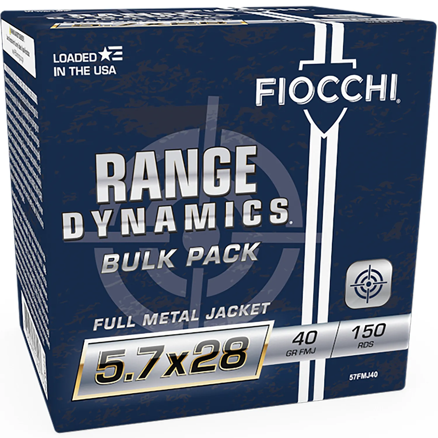 Fiocchi Range Dynamics Brass 5.7 X 28 40 Grain 150-Rounds FMJ Bulk Pack