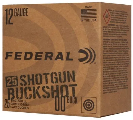 Federal Buckshot 12 GA-2.75 00 Buck Shot 25-Rounds