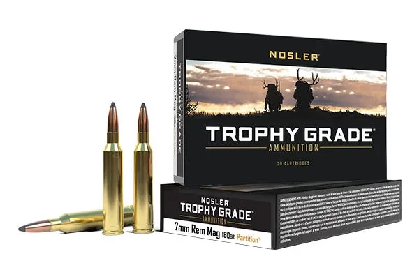Nosler Trophy Grade Brass 7mm Rem Mag 160-Grain 20-Rounds Partition
