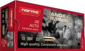 Norma Range and Training Brass .32 ACP 73-Grain 50-Rounds FMJ