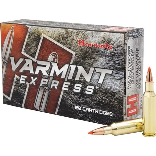 Hornady Varmint Express Brass .224VAL 60-Grain 20-Rounds VMPT