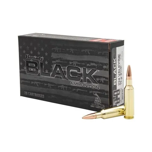 Hornady Black 224 Valkyrie Ammo 75 Grain Boat Tail Hollow Point