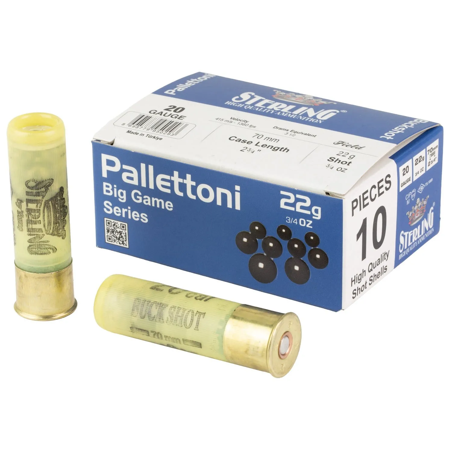 Sterling Shotgun Ammunition 20 GA-2.75 00 Buck 6/8 oz 10-Rounds