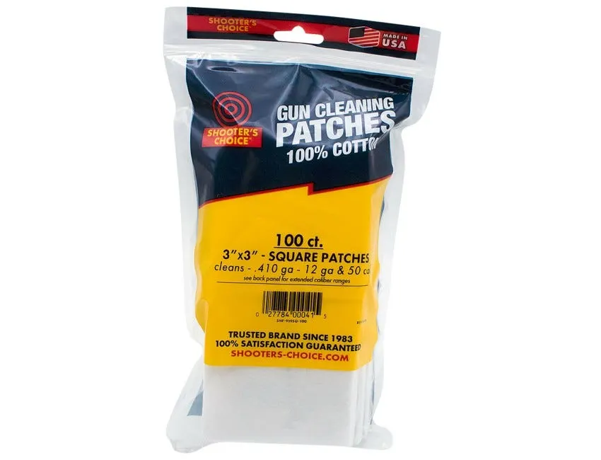 Otis Shooters Choice Cleaning Patches .50 Cal/Multi-Gauge 3 Cotton 100 Count
