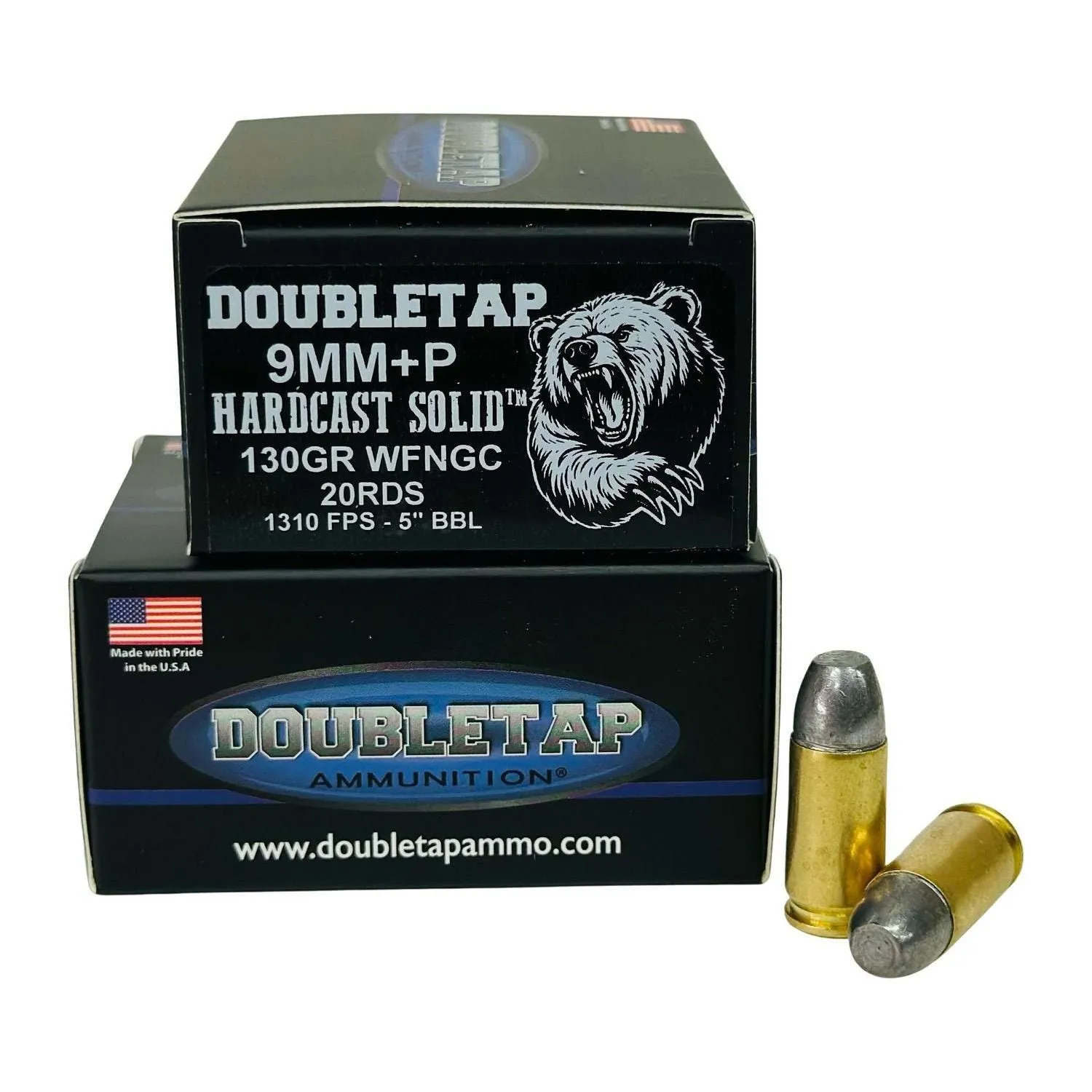 DoubleTap Hardcast Solid 9mm +P 130 Grain 20-Rounds HCFN