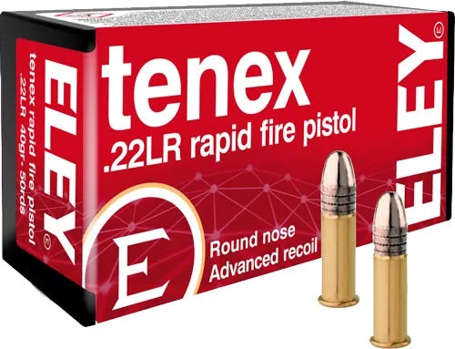 Eley Tenex Rapid Fire Pistol .22 LR 40 Grain 50-Rounds RN