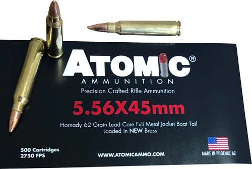 Atomic Rifle Ammunition 5.56 62 Grain 50-Rounds FMJ