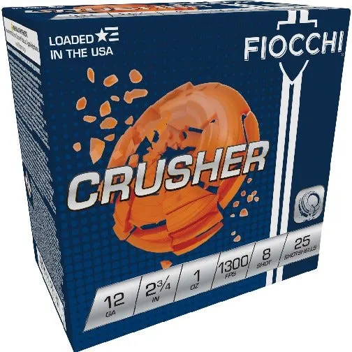 Fiocchi Crusher 12 GA-2.75 #8 Shot 1 oz 250-Rounds
