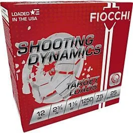 Fiocchi Shooting Dynamics Target Loads 12 GA-2.75 #7.5 Shot 1-1/8 oz 250-Rounds