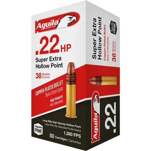 Aguila Rifle Ammunition High Velocity .22 LR 38 Grain 2000-Rounds LHP