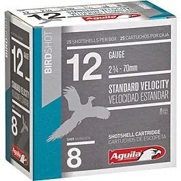 Aguila Shotshell 12 GA-2.75 #8 Shot 1-1/8 oz 25-Rounds
