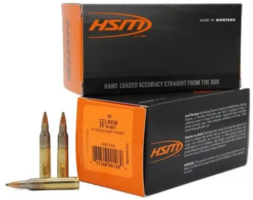 HSM/Hunting Shack Rifle Ammunition .223 Rem 55 Grain 50-Rounds PSP