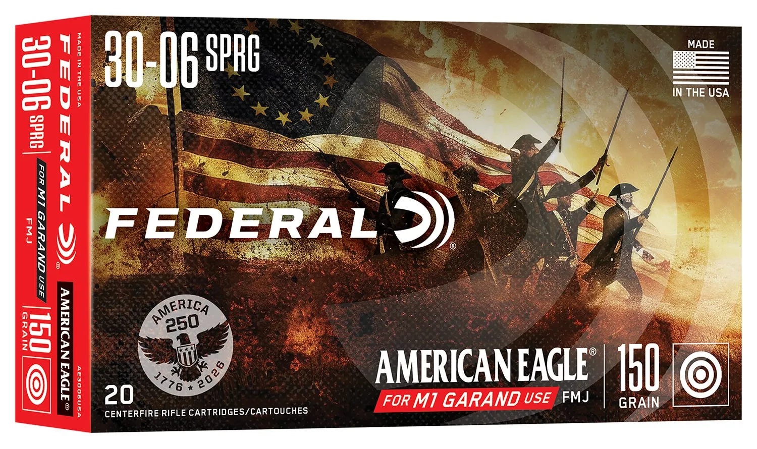 Federal American Eagle 250th .30-06 150 Grain 20-Rounds FMJ