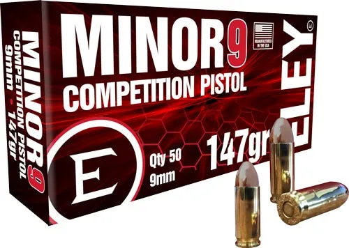 Eley Minor 9 Competition 9mm 147 Grain 50-Rounds FMJ