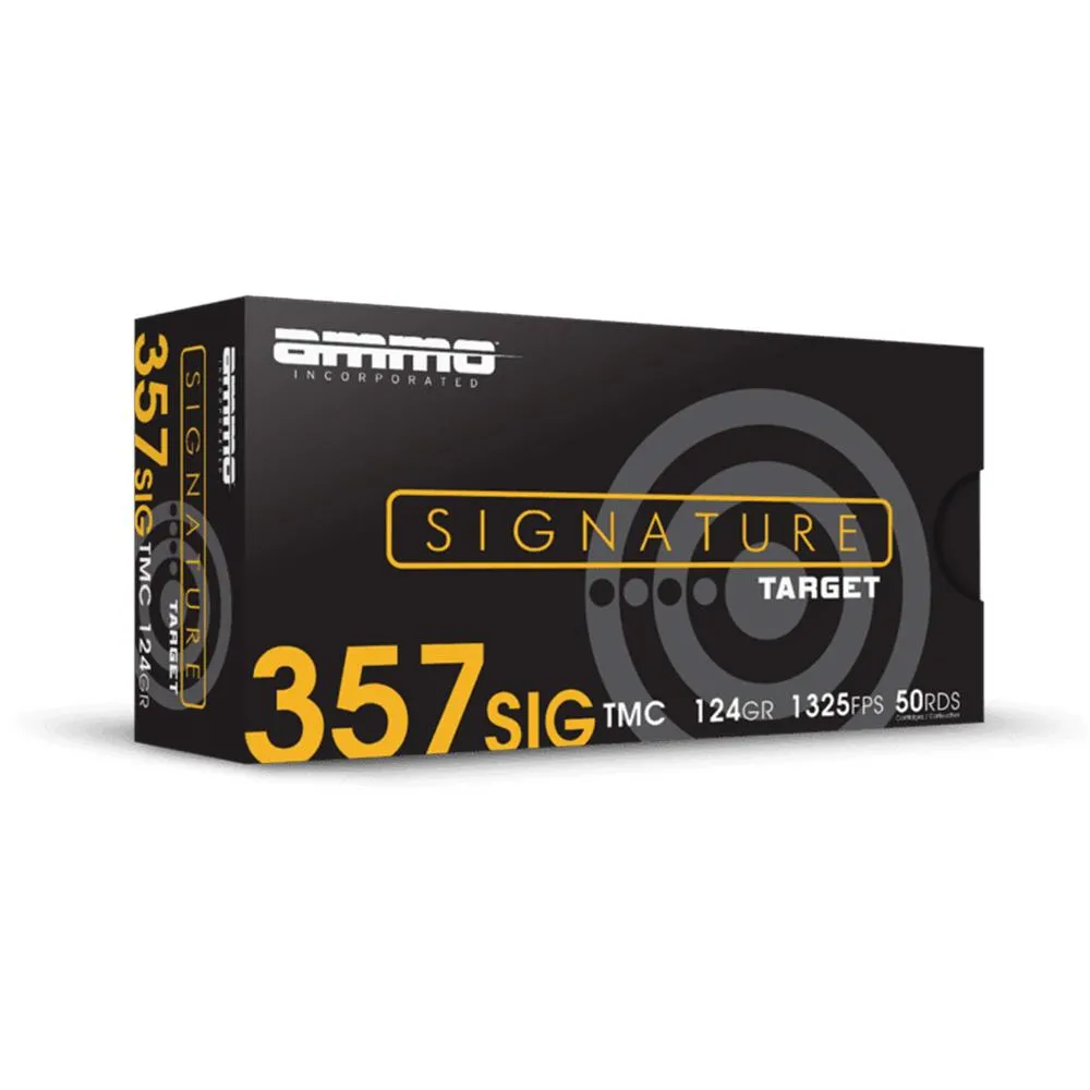 Ammo Inc. Signature Target Brass .357 Sig 124 Grain 50-Rounds TMC