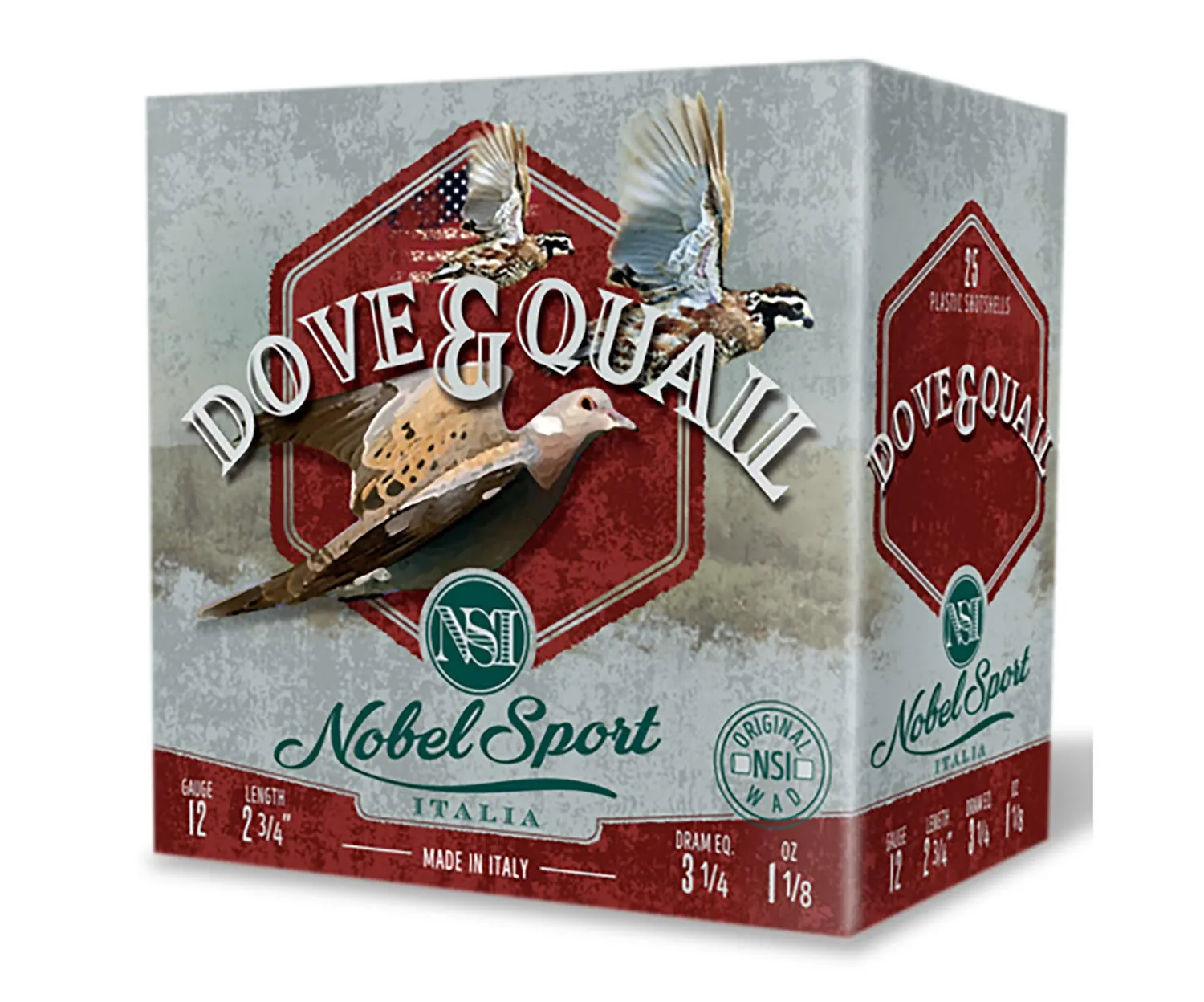 Nobel Dove & Quail 12 GA-2.75 #7.5 Shot 1-1/8 oz 250-Rounds