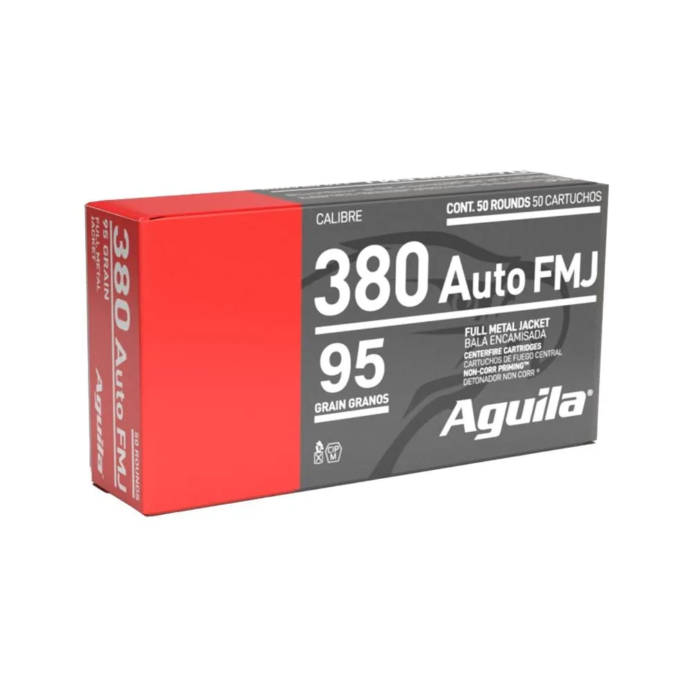 Aguila Handgun Ammunition .380 ACP 94 Grain 1000-Rounds FMJ