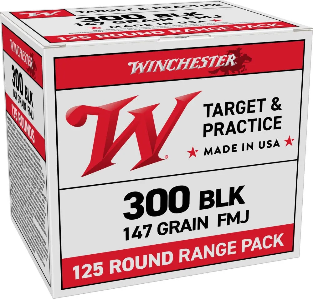 Winchester USA White Box .300 AAC Blackout 147 Grain 125-Rounds FMJ