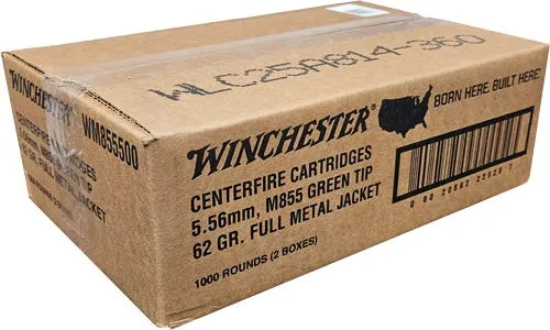 Winchester USA Bulk 5.56 62 Grain 1000-Rounds FMJ Green Tip