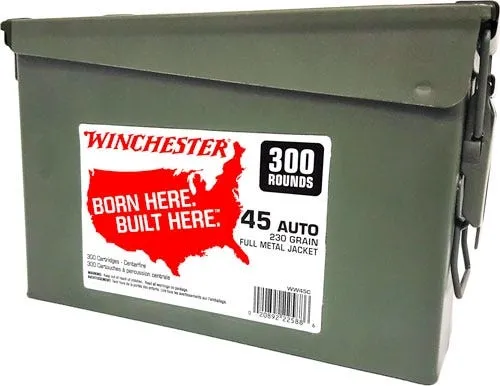 Winchester USA .45 ACP 230 Grain 300-Rounds FMJ