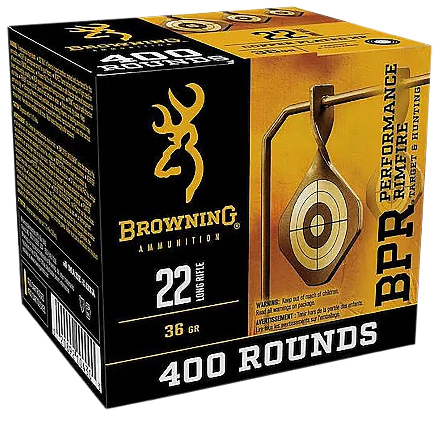 Browning Rimfire Ammunition .22 LR 36 Grain 400-Rounds PHP