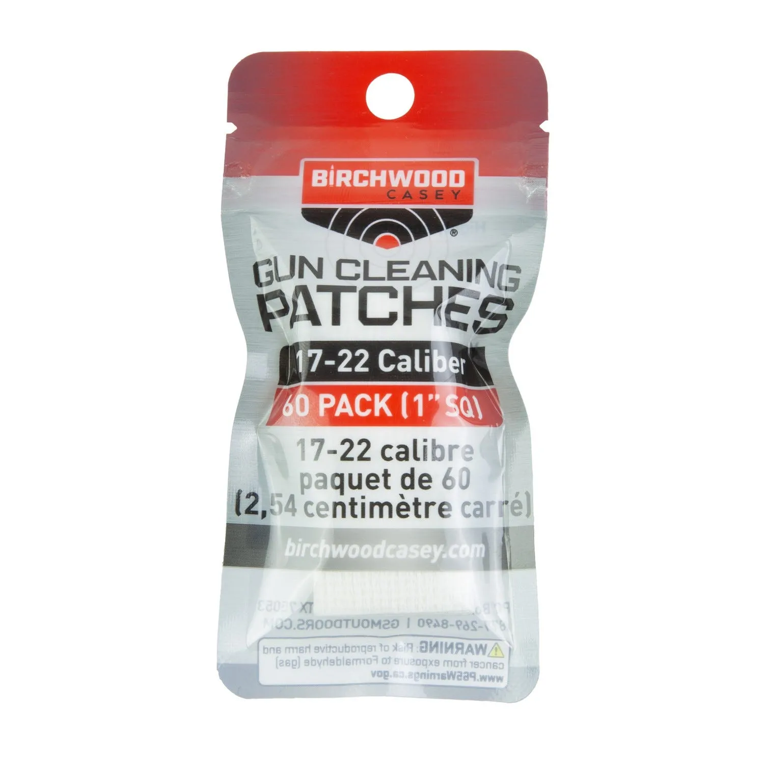 Birchwood Casey Patches 1 60-Pack for .17/.22 Caliber Airguns