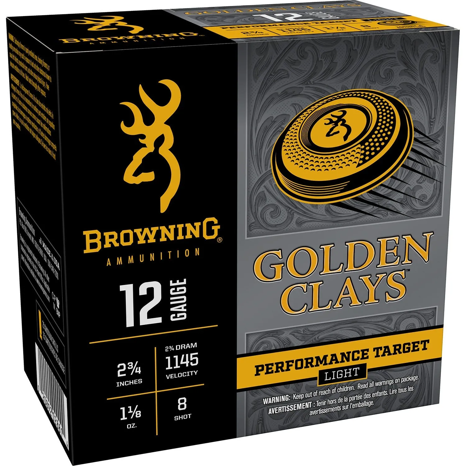 Browning Golden Clays 12 GA-2.75 #8 Shot 1-1/8 oz 25-Rounds