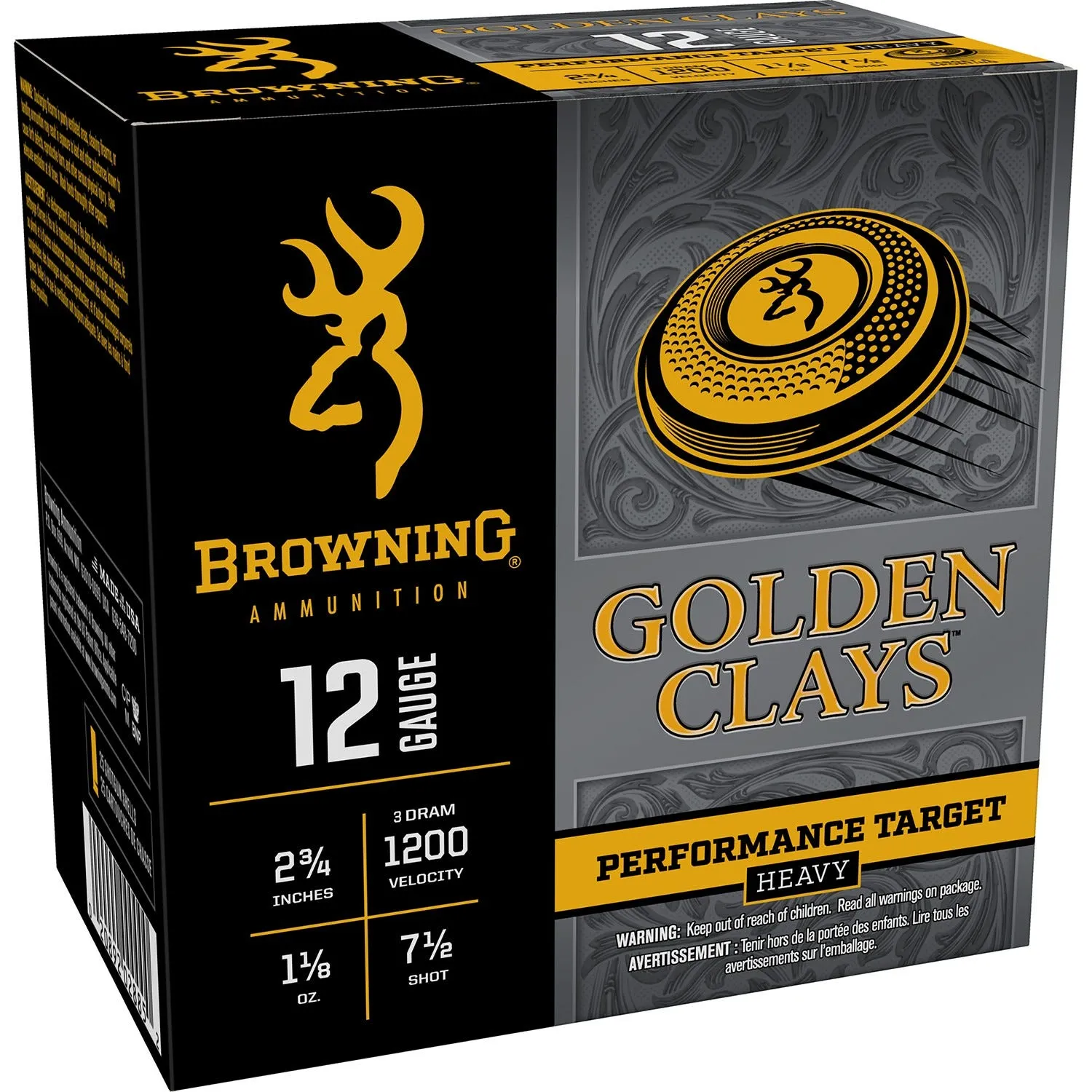 Browning Golden Clays Target 12 GA-2.75 #7.5 Shot 1-1/8 oz 25-Rounds