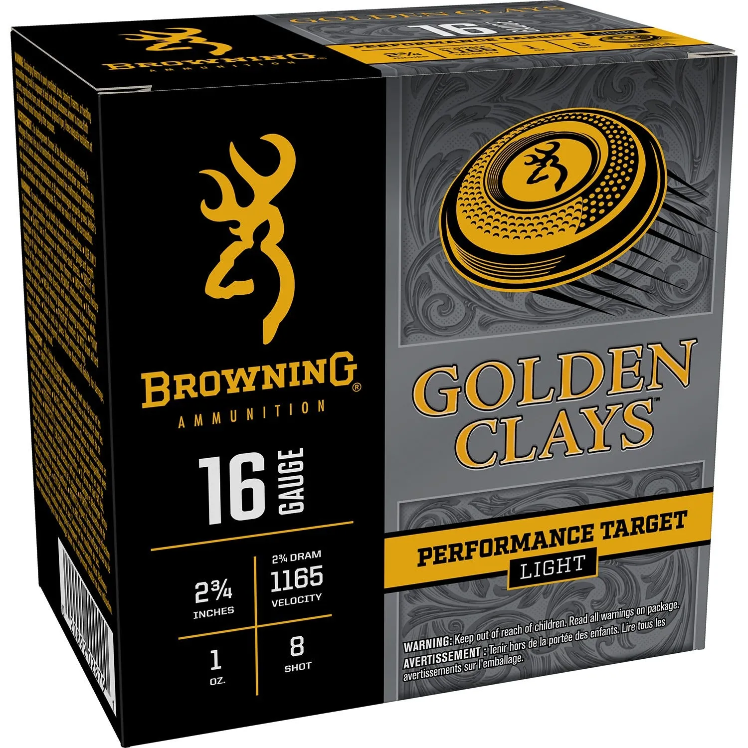Browning Golden Clays 16 GA-2.75 #8 Shot 1 oz 25-Rounds