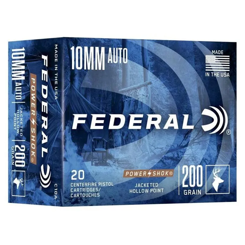 Federal Power-Shok 10mm 200 Grain 20-Rounds JHP