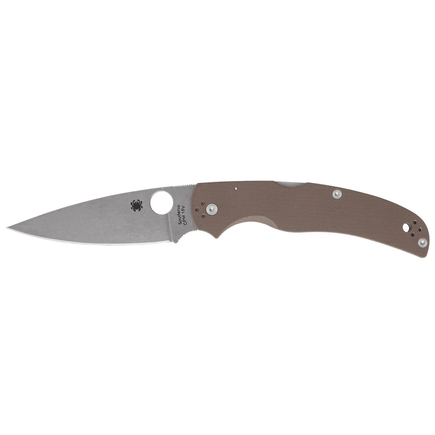 Spyderco Native Chief Brown Silver CPM 15V Folding Knife G-10 4.08 Drop Point Blade