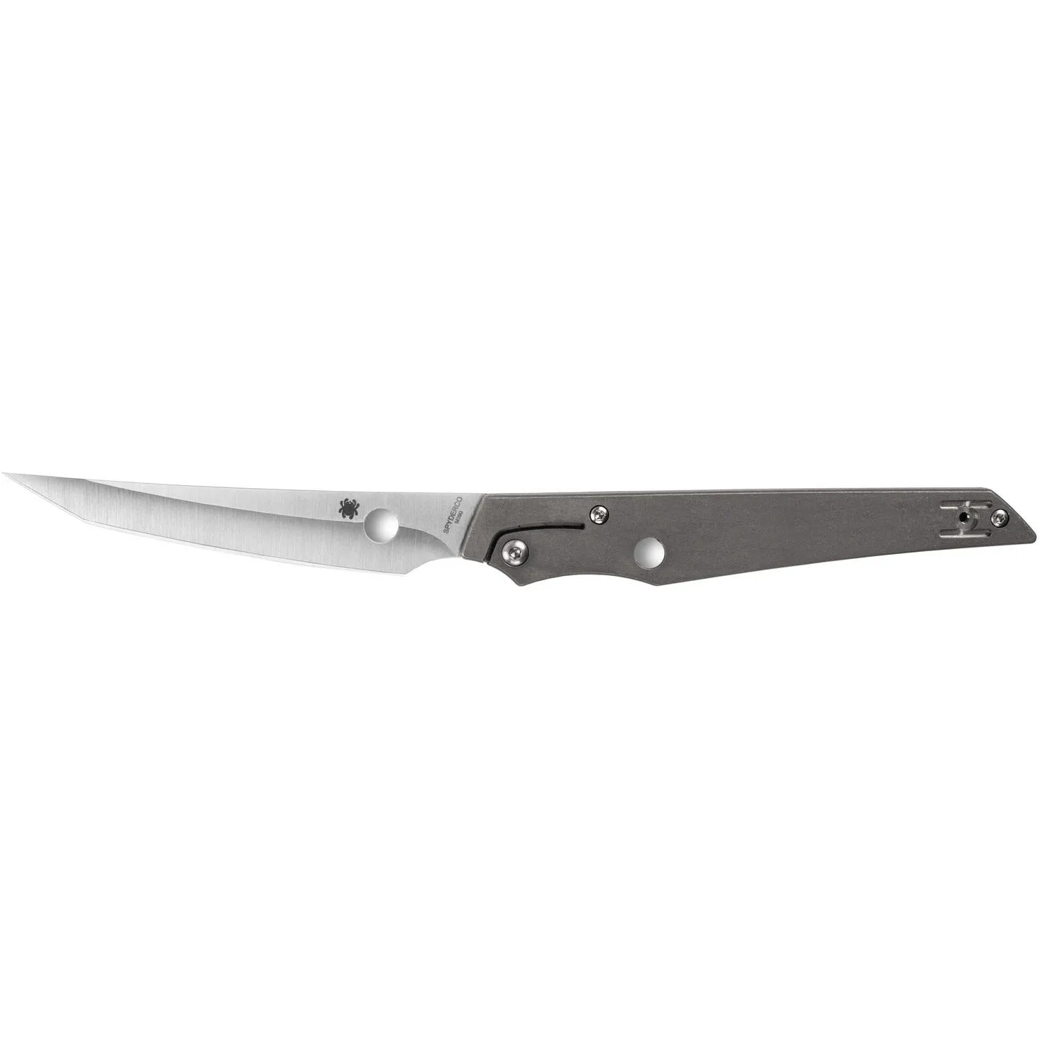 Spyderco Cobol Gray Silver / Titanium 3.63 Tanto Blade