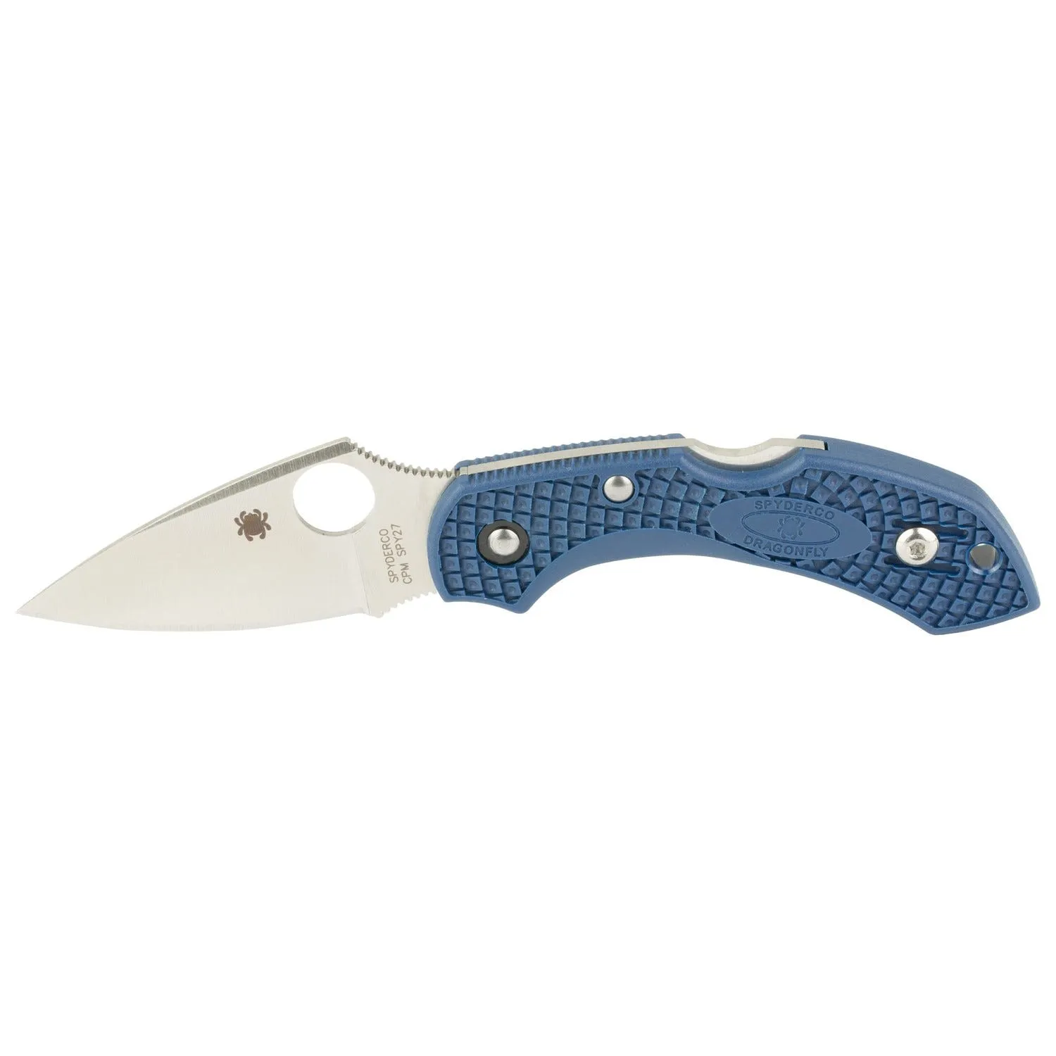 Spyderco Dragonfly 2 Blue Folding Knife - 2.28 Plain Edge CPM SPY27 Blade