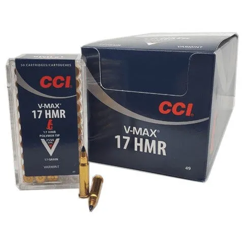 CCI Ammunition V-MAX .17 HMR 17 Grain 50-Rounds V-MAX