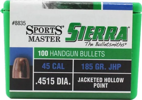 Sierra Bullets Sports Master .45 Caliber / .451 185 Grain 100-Count JHP