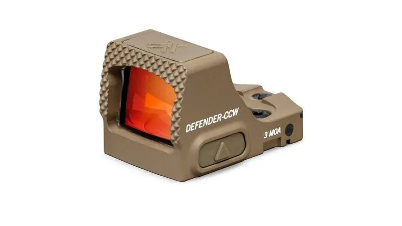 Vortex Defender-CCW Micro Red Dot 3 MOA Dot Tan Shield RMSc Footprint