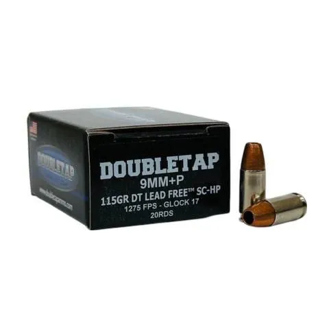 DoubleTap DT Lead Free 9mm +P 124 Grain 20-Rounds HP