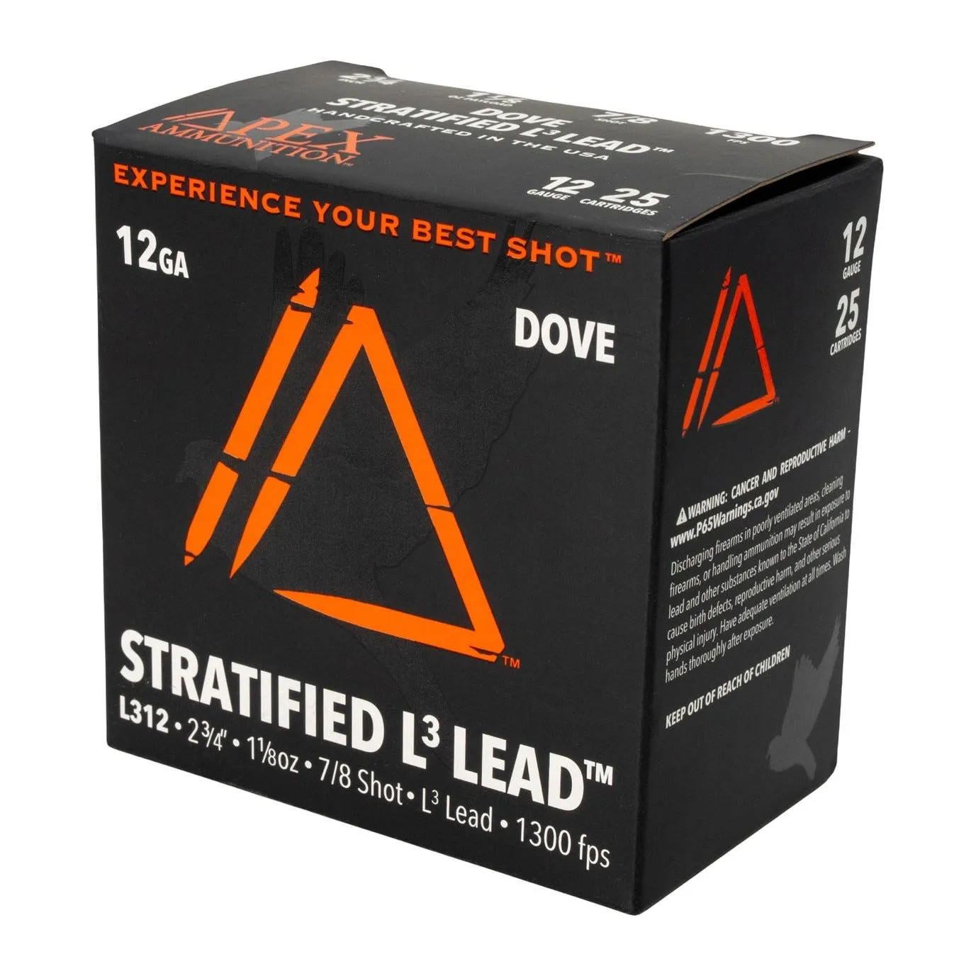 Apex Ammunition Dove Stratified L3 Lead 12 GA-2.75 #7/8 Shot 1-1/8 oz 25-Rounds