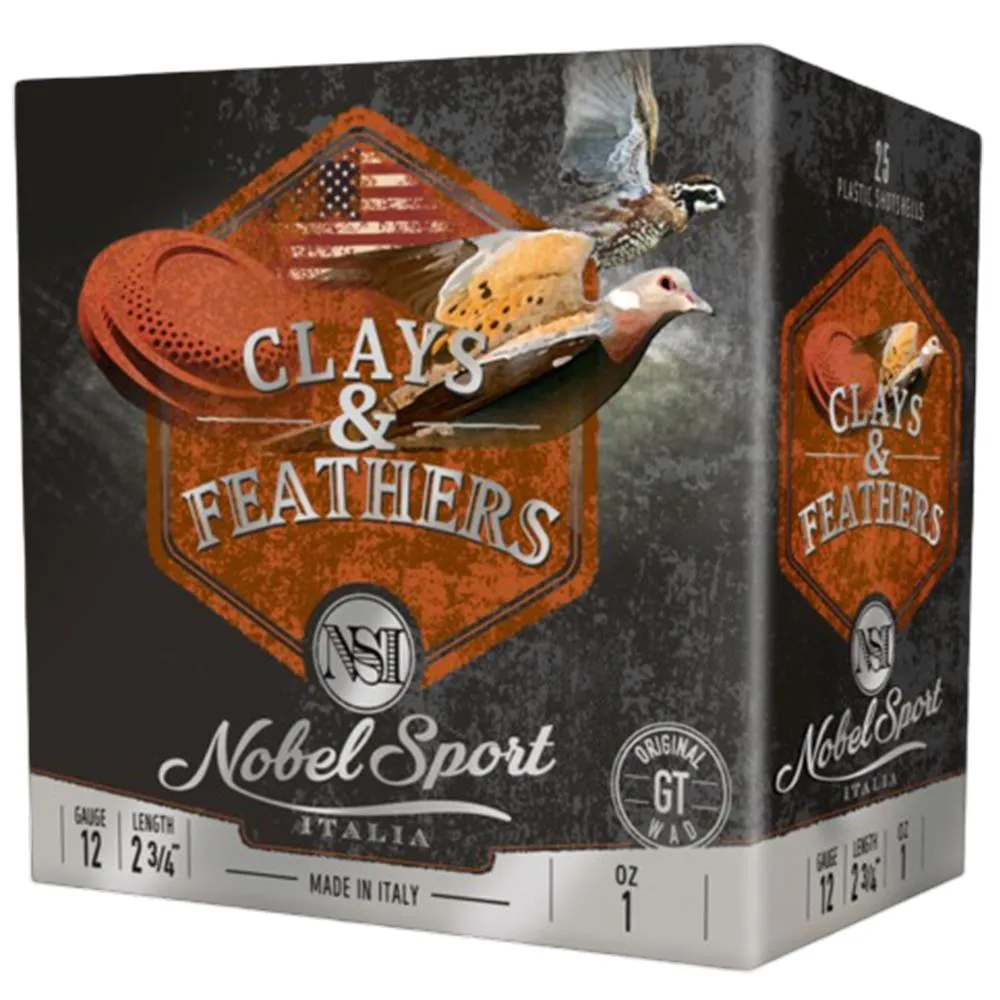 Nobel Clays and Feathers 12 GA-2.75 #8 Shot 1 oz 250-Rounds