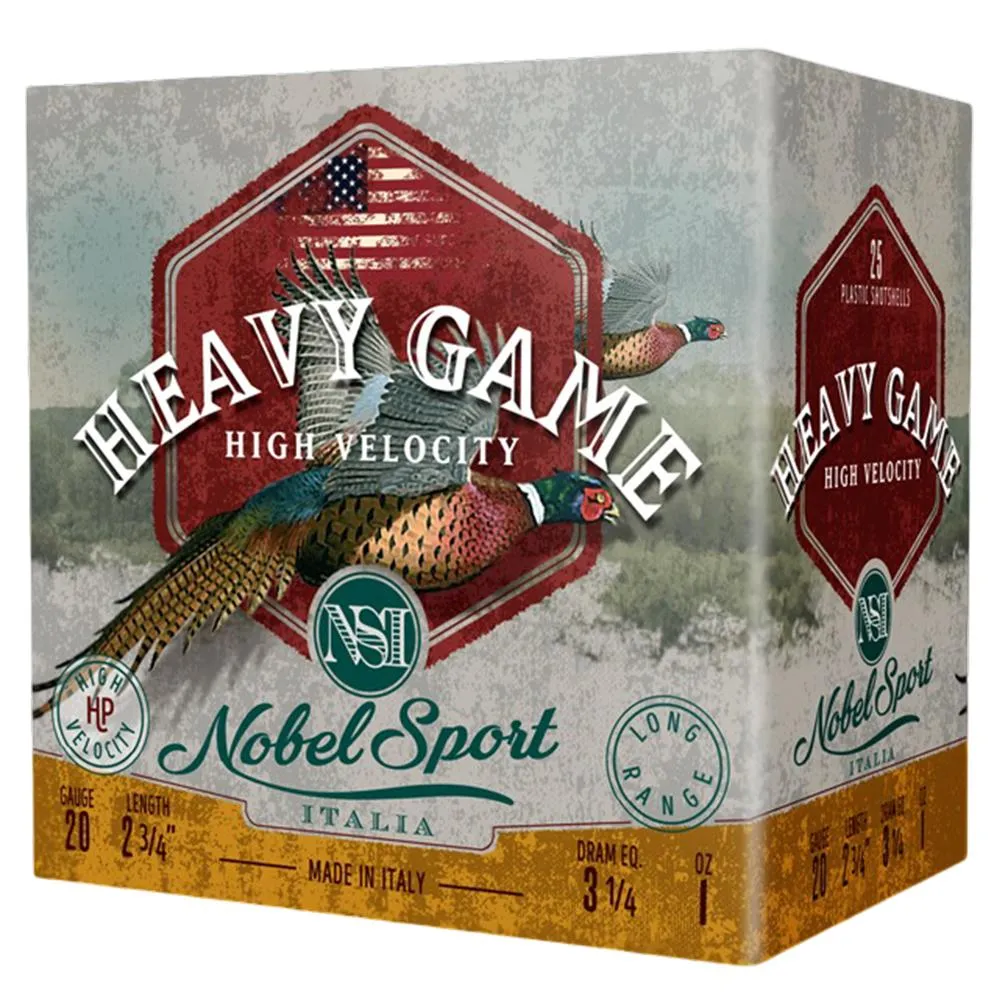 NobelSport Heavy Game High Velocity 20 GA-2.75 #6 Shot 1 oz 25-Rounds